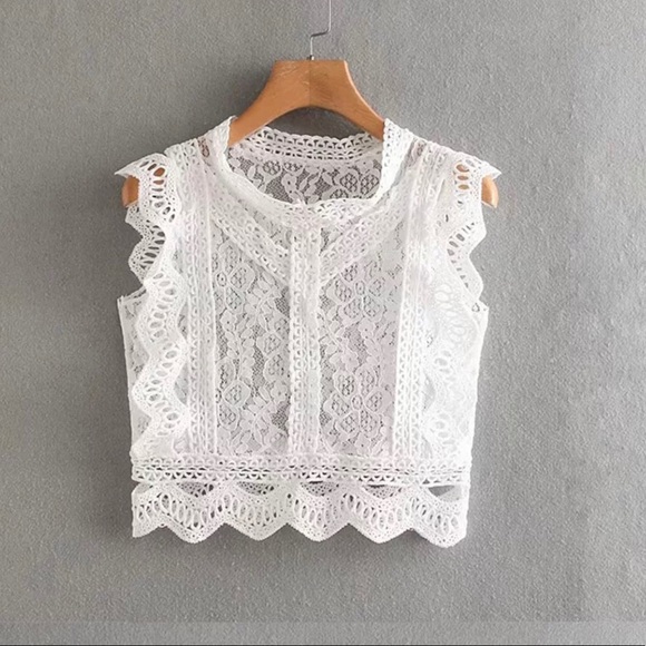 Only 1 Left▪️Lilly Boho Lace top NWT white - Picture 4 of 7